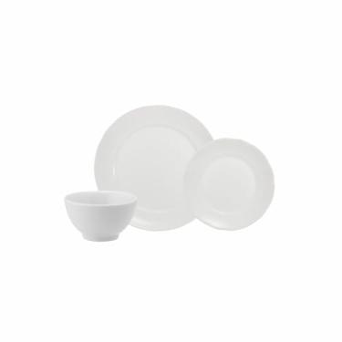 Imagem de Serviço de 18 Peças com Bowl em Porcelana, Modelo Izabel com Saliência nas Extremidades, Porcelana Schmidt