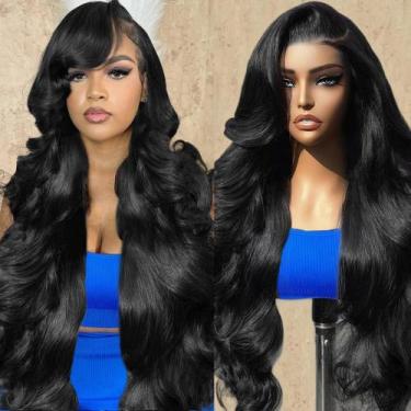 Imagem de Perucas frontais de renda VFFTI Body Wave 30 polegadas, 200% de densid