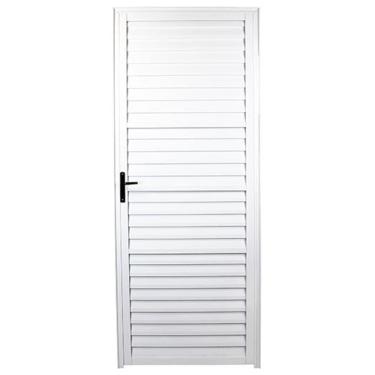 Imagem de Porta de Alumínio Palheta Branca Direita 210 x 80 L25 - 441 - FACCE