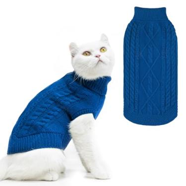 Imagem de PUPTECK Casaco de inverno para gatos – Roupas macias e quentes para clima frio, malha para gatinhos e cães pequenos, uso interno e externo, tricotado clássico para cachorros, gatinhos, meninas