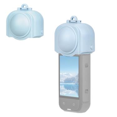 Imagem de CAPART Capa protetora de lente ABS para lente de câmera Insta360 X5, protetor de lente à prova de arranhões e poeira (azul)