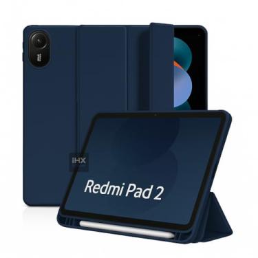 Imagem de Capa Case Premium para Redmi Pad 2 2025 com Compartimento para Pencil Anti-Impacto Tampa Magnética (AZUL MARINHO)