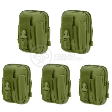 Imagem de Kit 5 Bolsas Verde Militar Kits De Sobrevivência E Atividades De Camping verde