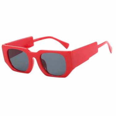 Imagem de Óculos de sol de leopardo da moda, masculino, degradê, óculos de grau feminino, uv400 (vermelho, cinza)