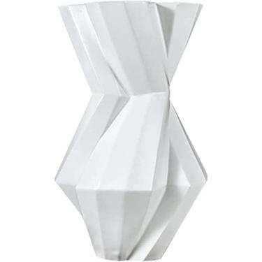 Imagem de Vaso de flores, vaso de cerâmica, arte geométrica moderna, feito à mão, vaso de flor de porcelana, 43 cm, vasos decorativos de grés, sala de estar, mesa de jantar, decoração de casa, vasos para