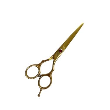Imagem de Tesoura Cabelo Profissional, Tesoura Profissional Fio Navalha 6.0 Cabeleireiro Barbeiro Aço Inox, Vários Modelos Disponíveis(Dourado)