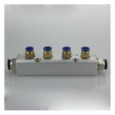 Imagem de WWECCQIJ Um kit 30 x 30 mm 4 vias pneumático divisor coletor de ar com acoplador push fit