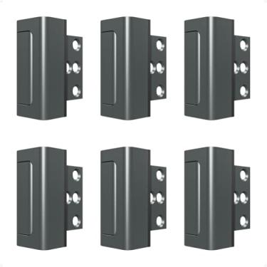 Imagem de Steinwhale Pacote com 6 fechaduras de reforço de porta de segurança doméstica, trava de segurança à prova de crianças, montada com parafuso removível, evita entrada não autorizada em casa, estrutura