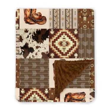 Imagem de Cobertor de bebê Locobird Western Cowboy 76x102cm Soft Minky