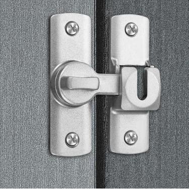 Imagem de Fechaduras criativas para portas deslizantes gavetas de janela armário fechaduras de liga de alumínio parafuso de fivela de porta anti-roubo ferramentas de hardware doméstico prata 7,5 * 2,3 * 2,5 cm