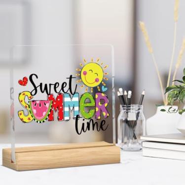 Imagem de Decoração de verão, praia, litoral, placa acrílica, mesa, decoração para casa, quinta, sala de praia, casa de campo, escritório, cozinha