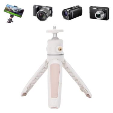 Imagem de EBTOOLS Tripé de Câmera Sem Espelho de Mesa de 25,5 Cm, Bastão de Selfie para Telefone, Cabeça Esférica Giratória 360 ​°, Orifício de Expansão de 1/4 Polegada, Dobrável Em 3 Seções (WHITE)
