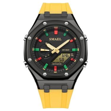 Imagem de Relógio Esportivo Feminino Smael Sl-8088 à Prova D'água Amarelo