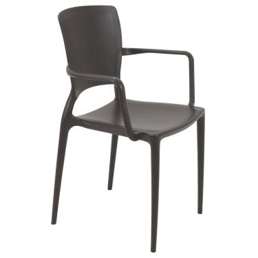 Imagem de Cadeira Tramontina Sofia Marrom Com Braços Encosto Fechado Em Polipropileno E Fibra De Vidro Tramontina