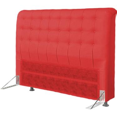 Imagem de Cabeceira Dama 1,60 Cm Cama Box Queen Corino Vermelho