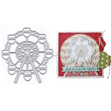 Imagem de DzIxY Espetacular roda gigante moldes de corte de metal para fazer cartões, kit de corte de papel em relevo, conjuntos de recortes para máquina de scrapbooking, estênceis de armazenamento, bolsos, suprimentos