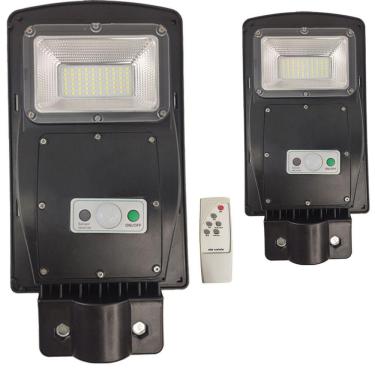 Imagem de Luminaria Solar 60W Poste Led 2 Und Sensor De Movimento