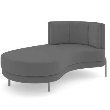 Imagem de Chaise Longue Divã 164cm Braço Direito Logus D06 Veludo Preto - Mpozenato