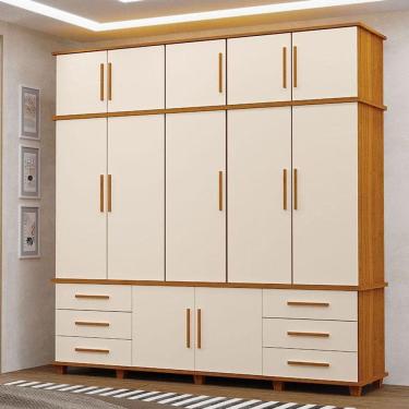 Imagem de Guarda Roupa Casal Londres 5 Portas Ambiente Freijó Off White - Luapa Móveis