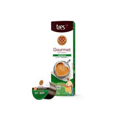 Imagem de Cápsula de Café Espresso Gourmet Orgânico TRES 3 Corações
