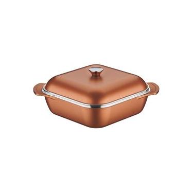 Imagem de CAÇAROLA TRAMONTINA LYON QUADRADA EM ALUMÍNIO FORJADO ANTIADERENTE 28CM 5,5L DOURADO 20963/428 Dourado