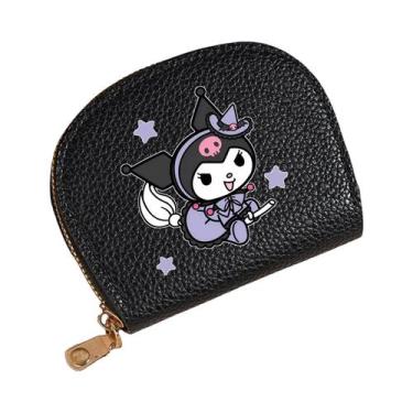 Imagem de Carteira Slim Em Couro PU Em Forma De Concha Da Hello Kitty Kuromi Par
