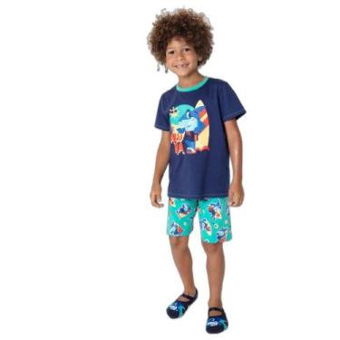 Imagem de Pijama Manga Curta Algodão Menino Tubarão Aloha - Puket, 1