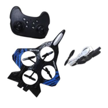 Imagem de Colaxi Planador de aeromodelismo RC, fácil de controlar, com luzes LED, modelo de caça para acrobacias aéreas, para crianças, adultos e iniciantes a partir, Azul