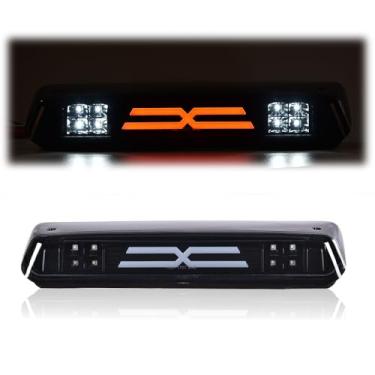 Imagem de CNNELL Conjunto de luzes de freio tipo X LED compatível com Ford F150/Lobo 2004-2008 lâmpada de carga de freio traseiro (lente transparente parte inferior preta)