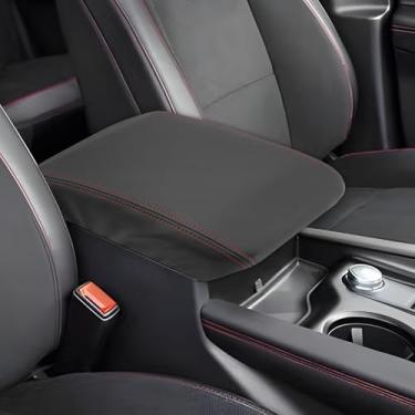 Imagem de SXCY Capa de apoio de braço para Ford Explorer 2020-2024 2025 Acessórios 2024 2025 Explorer Center Console Cover 2024 2025 Explorer Middle Console Cover (capa de couro linha vermelha)