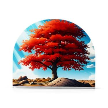 Imagem de Qilmy Porta-guardanapos de acrílico de árvore de bordo, suporte de lenços de mesa independente transparente, dispensador de papel de coquetel para cozinha, jantar, restaurante, bar, decoração, 1