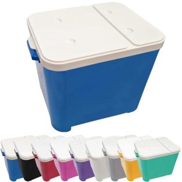 Imagem de Container de Ração 15kg com Pá Dosadora – Porta Ração para Cães e Gatos, Tampa Hermética(Azul)