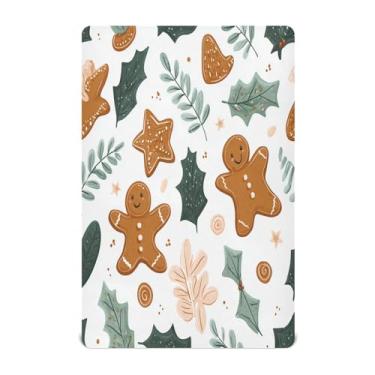 Imagem de Qilmy Lençóis de berço de Natal para meninos e meninas, 132 x 71 cm, lençol com elástico de microfibra macia e respirável