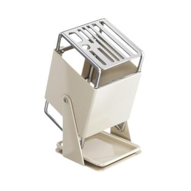 Imagem de Ｂｅｓｇａ Suporte universal para facas de cozinha com bandeja escorredora giratória, organizador de armazenamento versátil (sem facas) para, Branco