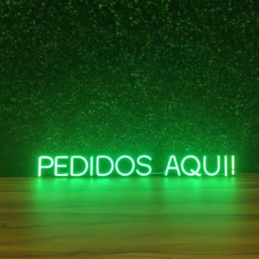 Imagem de Luminária Placa Painel Neon Led - Pedidos Aqui! 80 X 10cm A Escolher Bivolt (Verde)