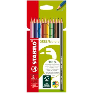 Imagem de Lápis de colorir ecológico – STABILO GREENcolors – Pacote com 12 – Cores sortidas