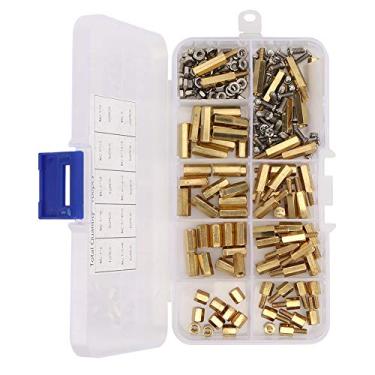 Imagem de Acouto 180pcs M2.5 Conjunto de Espaçador de Latão Com Parafusos e Porcas - Pilares Sextavados Masculinos Femininos para Projetos Eletrônicos e DIY
