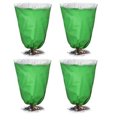 Imagem de Florelf Conjunto de cobertura de plantas verde reutilizável de 4 a 59,9 cm x 80 cm para proteção de jardim, ideal para plantas de tomate, canteiros elevados e jardim de inverno, funciona como