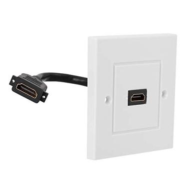 Imagem de Phefop Placa de Parede HDMI, Tomada de Parede HDMI Branca Com Parafusos de Montagem Placa de Cabo de Baixa Tensão de 3,3 Polegadas para Projetor Home Theater Office Hotel Instalação