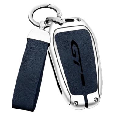 Imagem de Capa de couro para chave de carro compatível com peugeot GT-GTline 308 3008 2008 4008 5008, acessórios automotivos de couro de alta qualidade(Yellow)