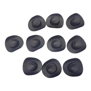 Imagem de Luwecf Conjunto de 10 Miniaturas de Chapéus de Cowboy para Bonecas de 30 Cm, Ideal para Brincar de Casinha, Fantasias E Projetos DIY, preto