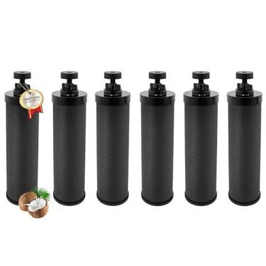 Imagem de Filtro de água de substituição para filtros de carvão ativado preto Big Berkey BB9-2, peças e acessórios do sistema de filtro de gravidade, NSF/ANSI (pacote com 6)