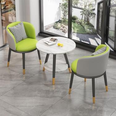 Imagem de Conjunto de mesa e cadeira de clube de recepção de escritório, conjuntos de mesa de negociação para sala de conferências, sala de estar e varanda de café, mesa de jantar redonda simples, móveis de