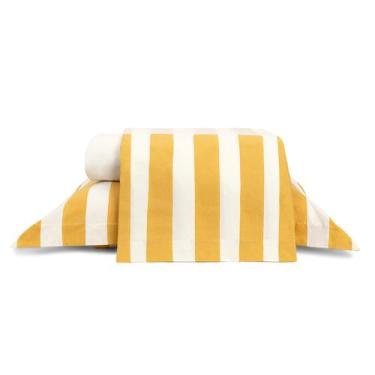 Imagem de Jogo de Lençol Listras Bold Mostarda Westwing, Amarelo