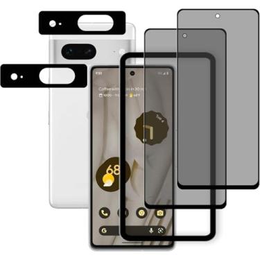 Imagem de HKKAIS [Pacote com 2-2 protetores de tela de privacidade, projetado para Google Pixel 7, antiespião, filme de vidro temperado privado, pacote com 2 unidades