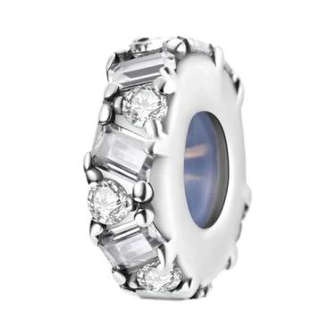 Imagem de Berloques De Silicone Com Zircônia Em Prata Esterlina 925 Para Pulseir