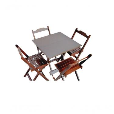 Imagem de Conjunto Mesa Dobrável 70X70 Com 4 Cadeiras