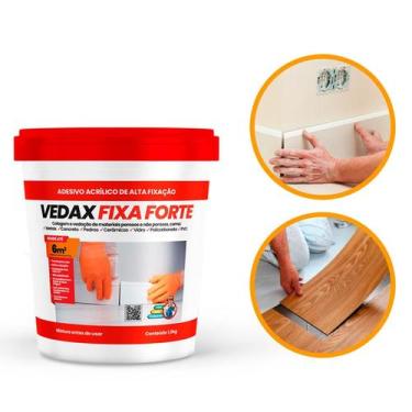 Imagem de Super Cola Tudo Fixa Forte Adesivo Acrílico Vedax 1kg Concreto Madeira