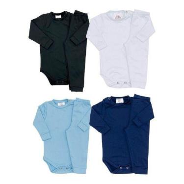 Imagem de Kit 4 Conjuntos Térmicos Inverno Bebê Infantil Body E Calça - Pettenat