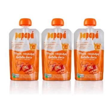 Imagem de Kit 3 Papinha Papapá Orgânica Maçã Batata Doce Cenoura 300g